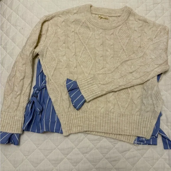 Anthropologie Cream Cable Knit Sweater - Picture 4 of 7